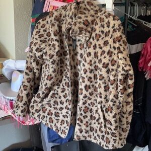 Leopard Print Fleece Jacket